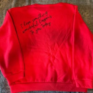 Women’s Size Medium Red Sweatshirt with Heart and Inspirational Quote